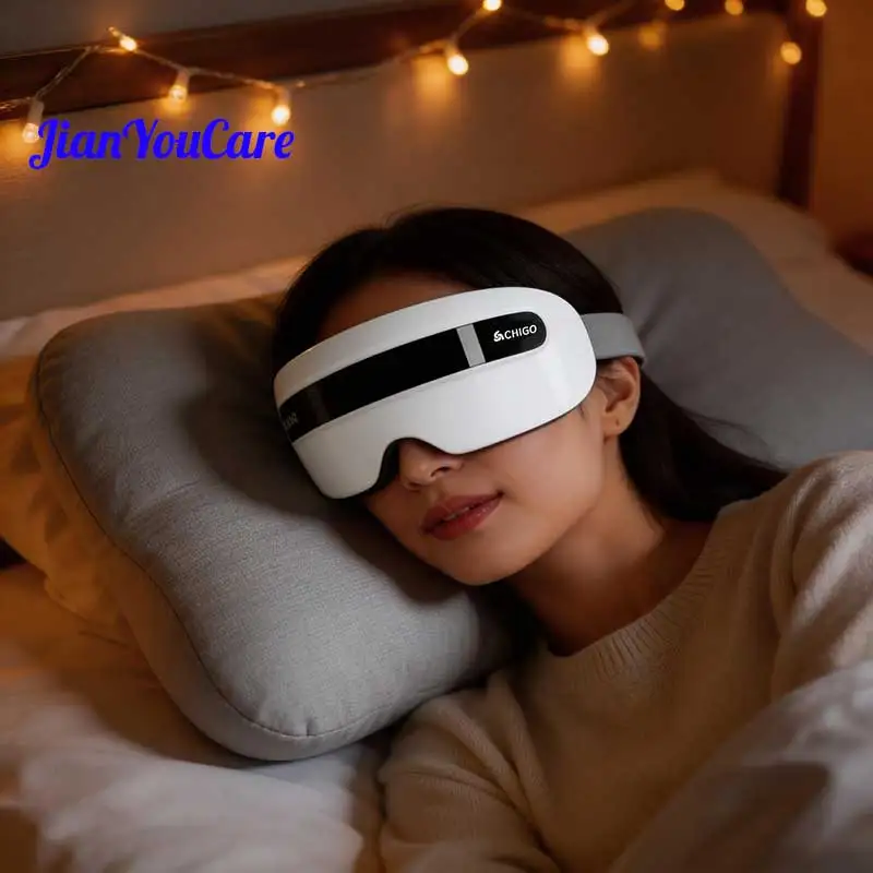 

Электрический вибрационный массажер для глаз JianYouCare с паровым эффектом, увлажнителем, Bluetooth-музыкой, для снятия усталости, устранения темных кругов под глазами.