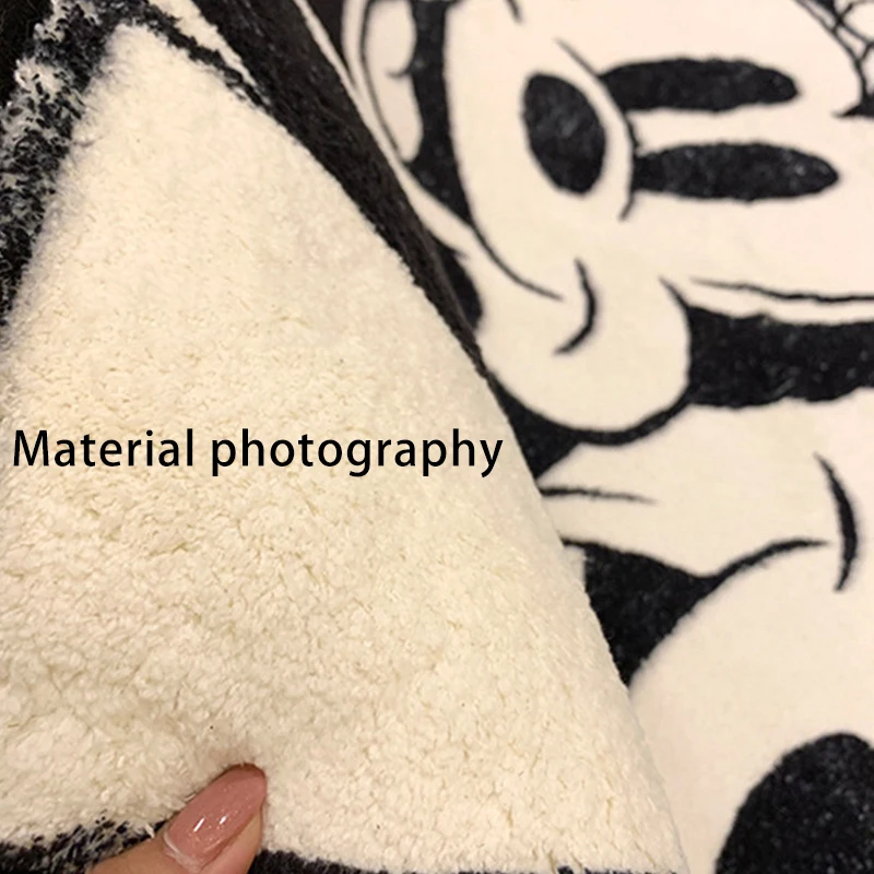 Disney Mickey Mouse Cushion Anime Bathroom Non-slip Mat Kawaii Faux Cashmere Absorbent Carpets Living Room Bathroom Mat Carpet