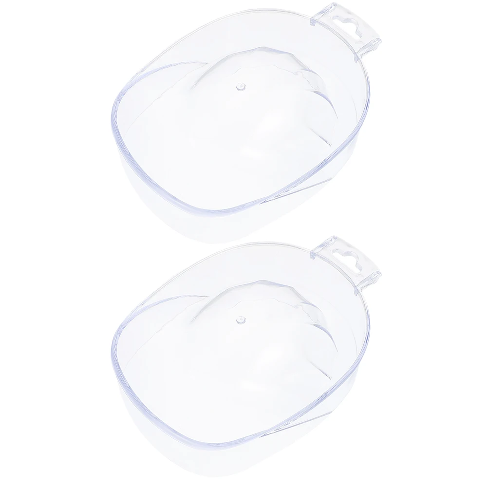 

2pcs Manicure Soak Bowls Transparent Nail Polishing Remover Containers Cuticle Softening Soaking Bowl Durable Acrylic