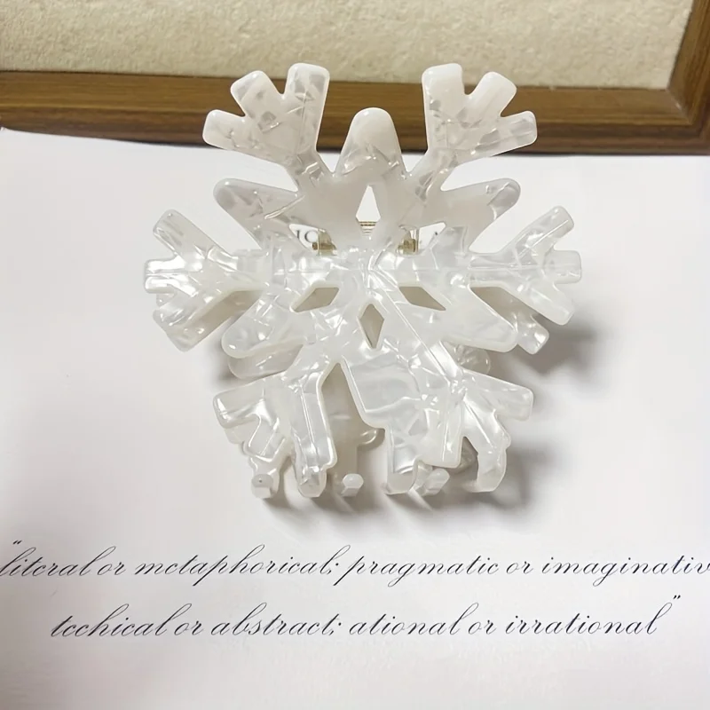 1 große Schneeflocken-Haarspange – robuster Haargriff, elegante Winter-Haarnadel für Frauen, rutschfeste Haarklammer für den Alltag, modisch