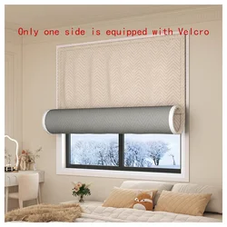 Simple and luxurious thickened velvet and cotton winter windproof and warm Velcro finished curtains bedroom door curtains 1pcs