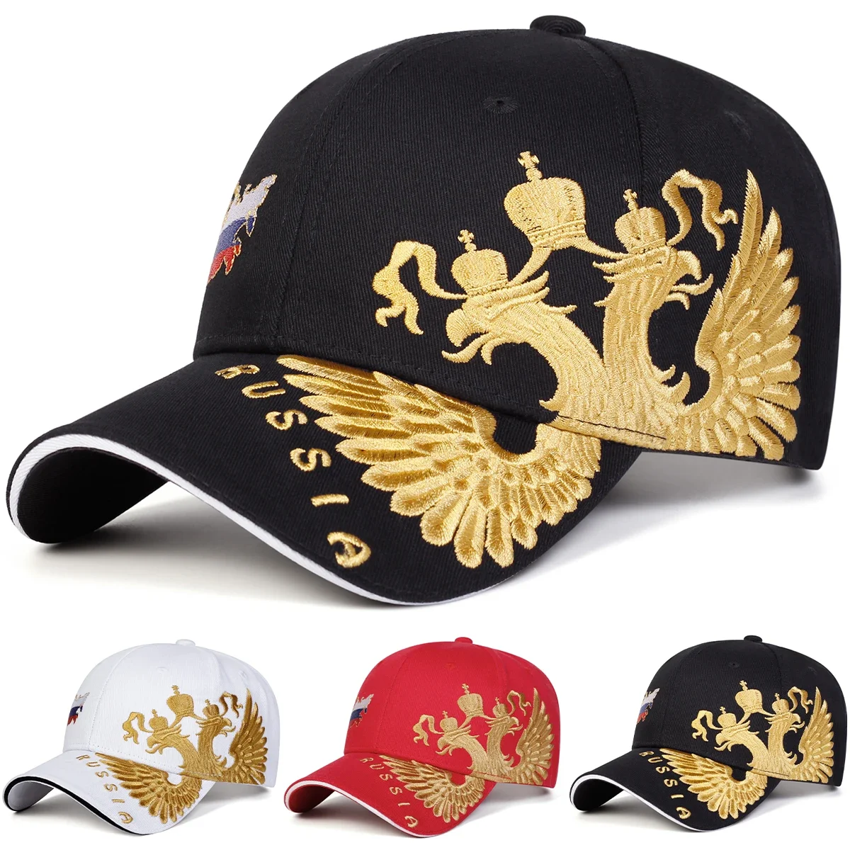 Gorras de béisbol unisex con bordado de mapa de Rusia, gorras informales ajustables para primavera y otoño, gorra deportiva con protección solar