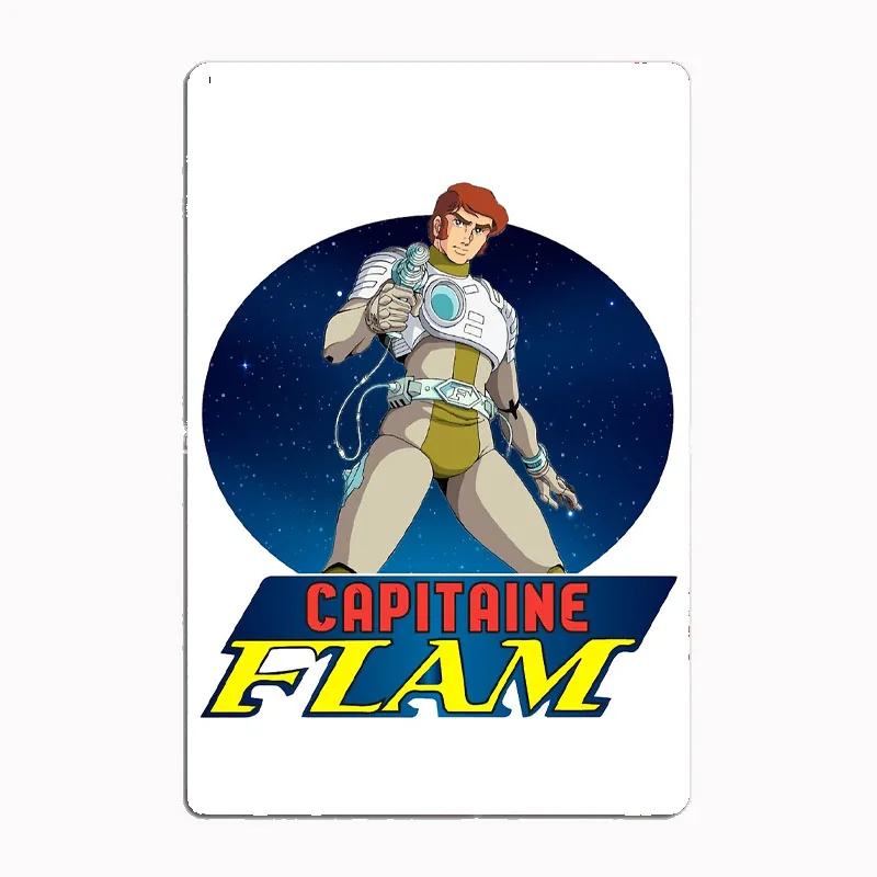 Capitaine Flam Captain Future Metal Sign Poster Garage Room Decor Automobile Club Custom Tin Vintage Home Decor
