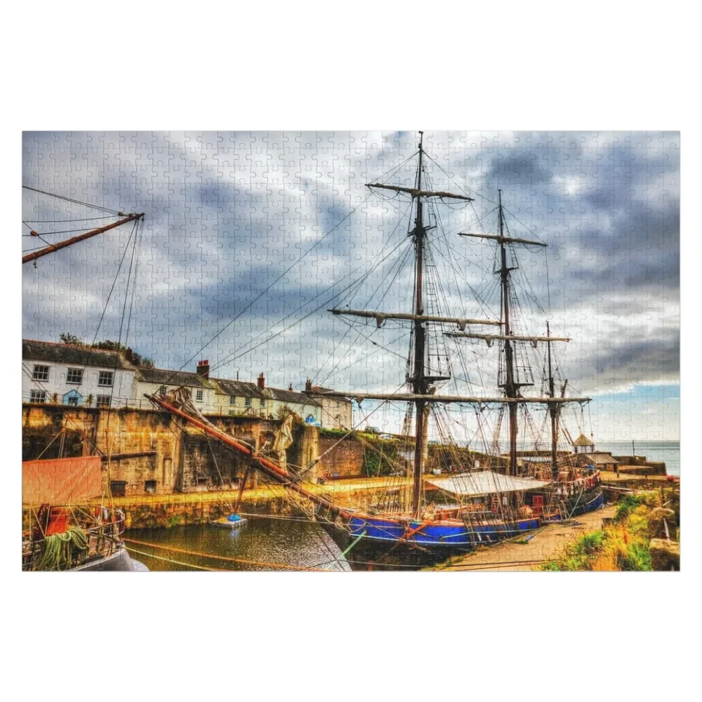 

Tall Ships Harbor Charlestown, Cornwall, UK Jigsaw Puzzle Wooden Adults Customized Picture Personalize Baby Wooden Puzzle