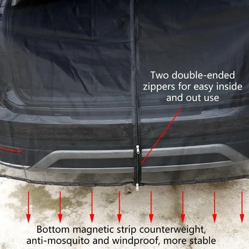 G7NA Atmungsaktives Mesh-Autozelt für die Heckklappe des Autos für UV- und Sonnenschutz, Belüftung – Detail 4