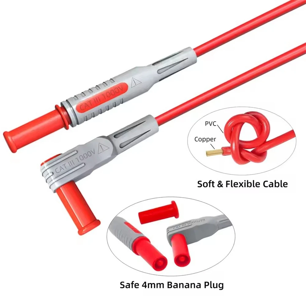 Cleqee P1033B Automotive-Multimeter-Prüfleitungskit mit Drahtdurchdringungs-Sonden, 4mm Bananenstecker-Prüfleitungen und Prüfspitzen – Detail 6