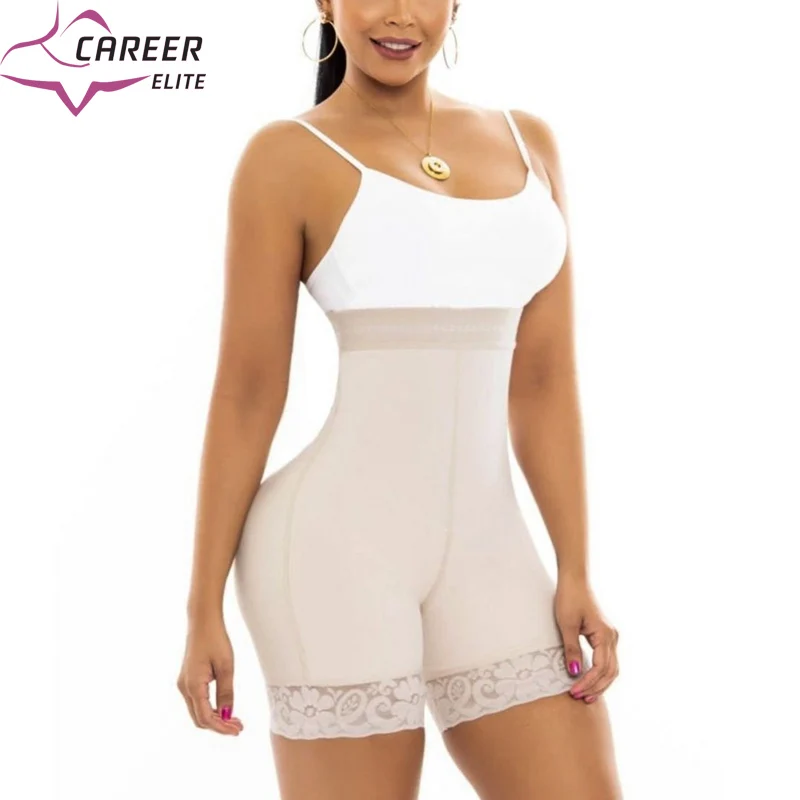 Women High Waist Butt Lifter Short Shaping Tummy Control Shapewear Slimming Fajas Lace Girdle Bodysuit Waist Trainer Body Shaper