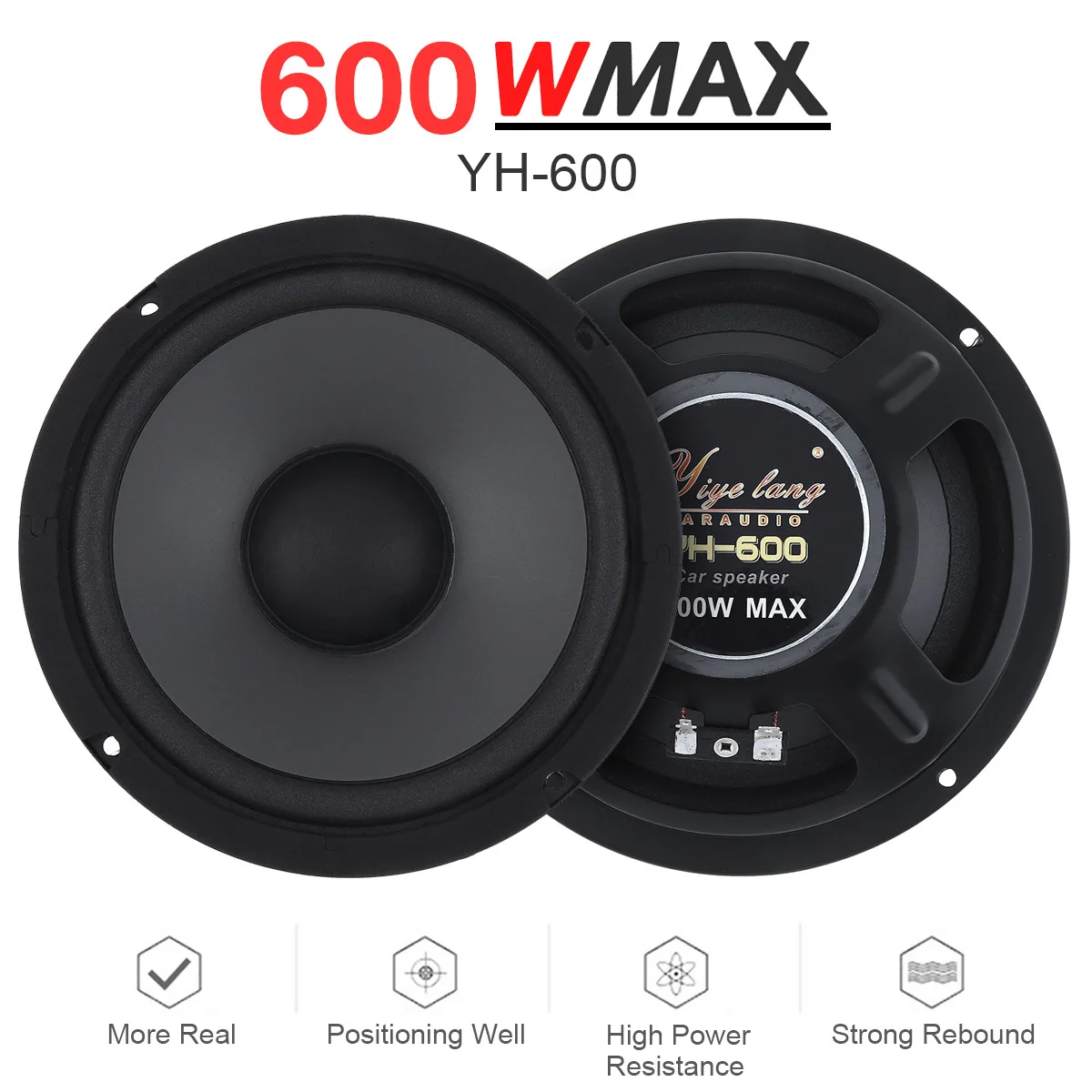 6 Inch 600W Car Speakers 2-Way Full Range Frequency Automotive Audio Music Stereo Speaker Auto Door Subwoofer