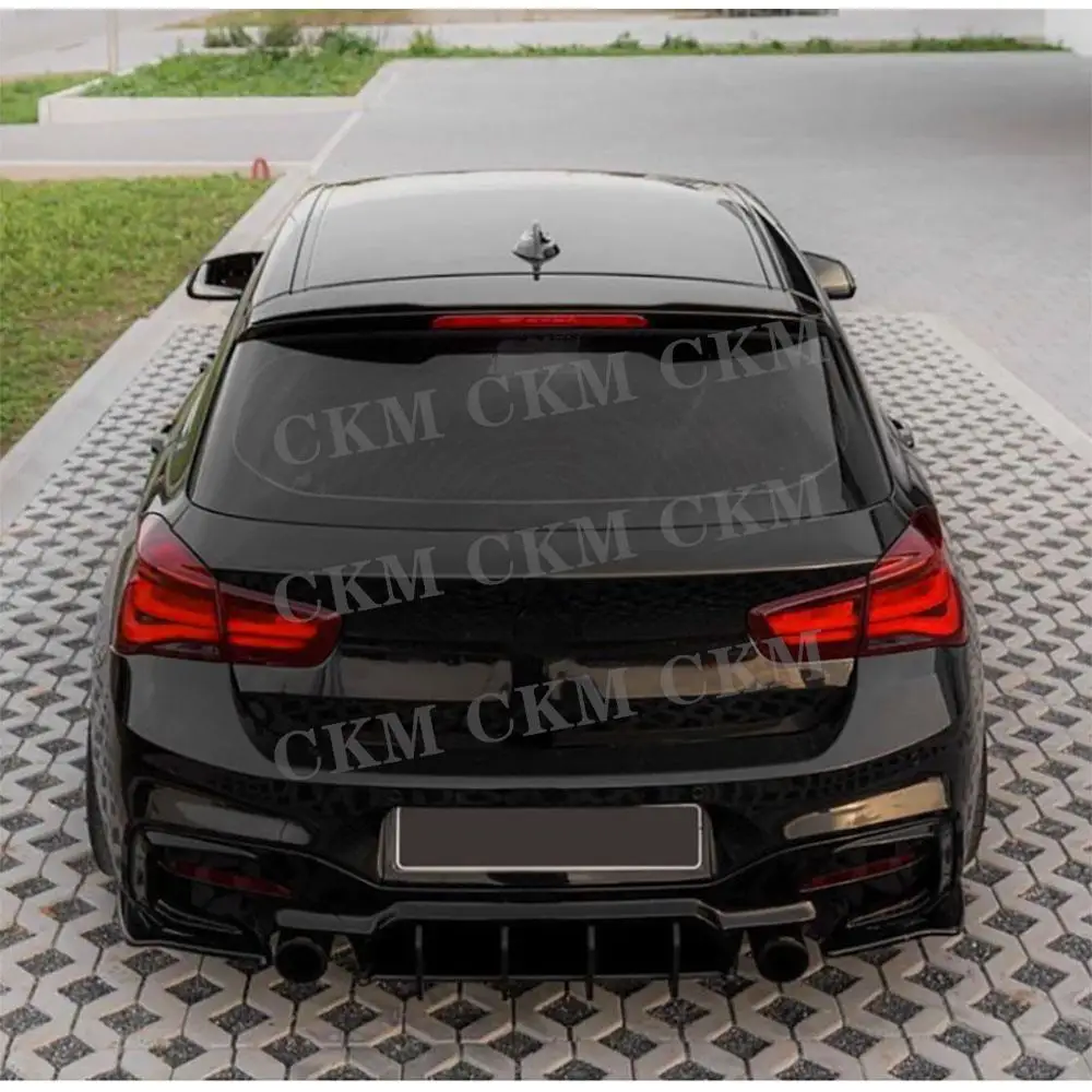 

Для BMW 1 серии F20 LCI M140i M Sport 2015-2018: глянцевые черные декоративные накладки-диффузоры на задний бампер