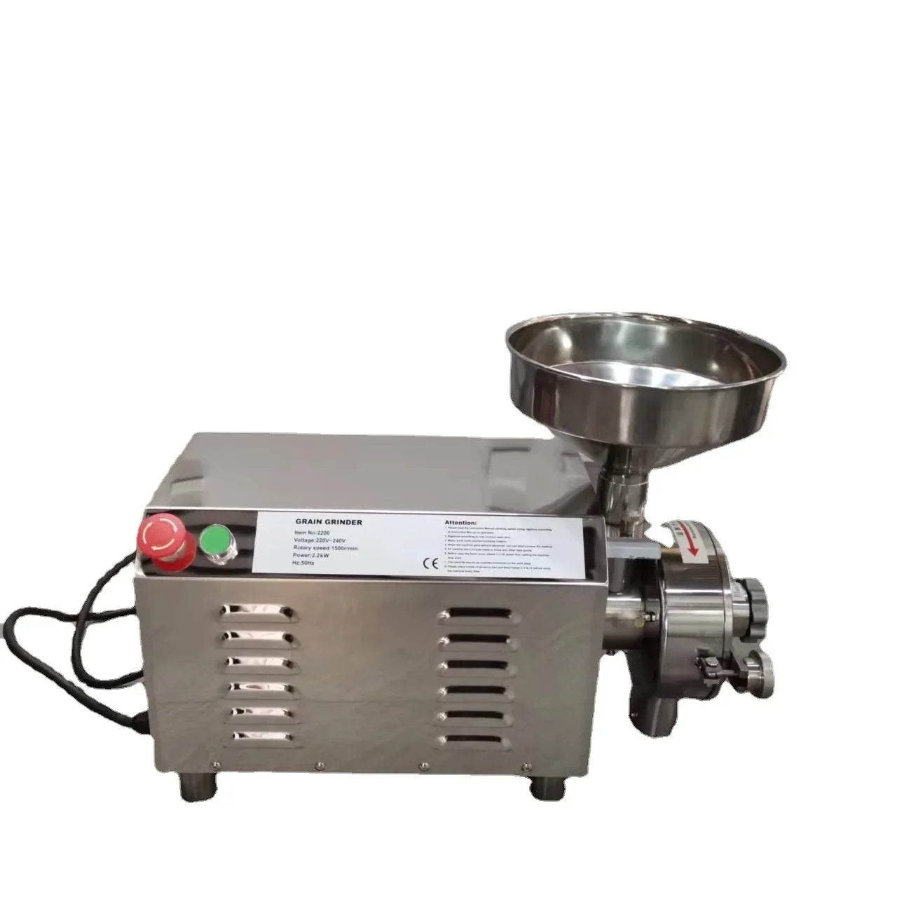 

3000W Multifunctional Stainless Steel Grain Mill Electric Medicinal Materials Mill Commercial Grinding