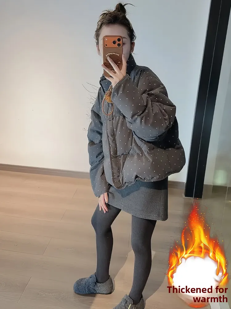 한국 슬레 여성용 오르트 티엔드 페이스 라이닝 자켓 겨울 스트리트 슬레 탑 퀄리티 아우터웨어 캐주얼 출퇴근 패션