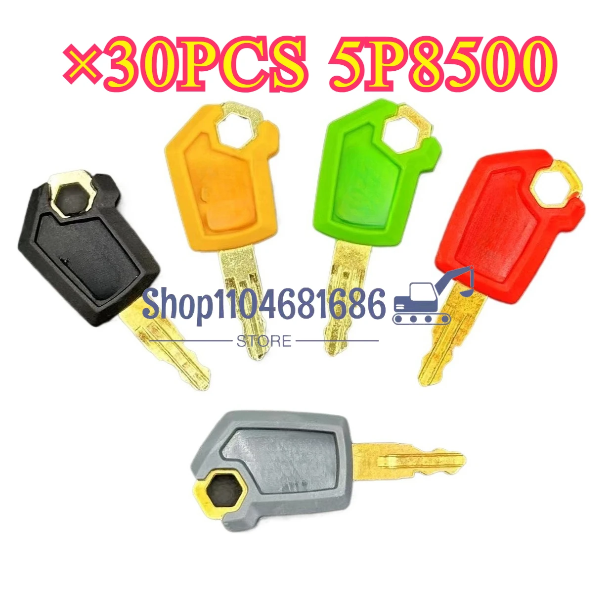 

30PCS 5P8500 Key for CA Heavy Equipment Ignition Loader Excavator Dozer Metal & Plastic Black & Gold New