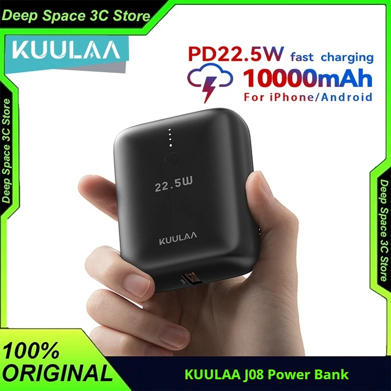 

KUULAA J08 Power Bank 10000mAh 22.5W PD Fast Charging Portable PowerBank External Battery For iPhone 16 15 14Pro Max Huawei