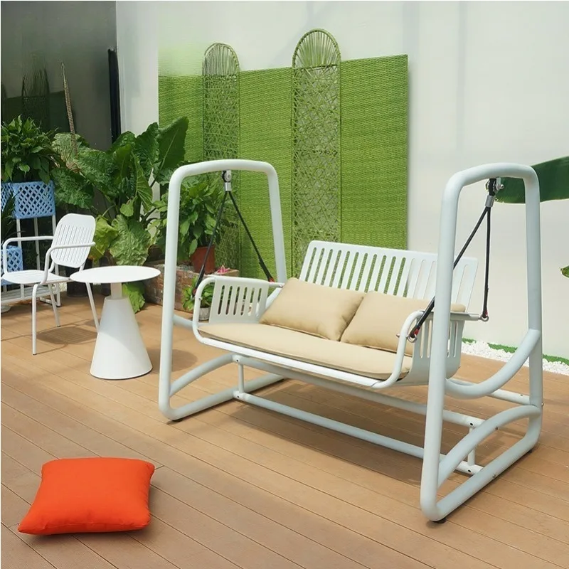Household balcony indoor and outdoor leisure chairs, cradle chairs, outdoor garden wrought iron combination furniture