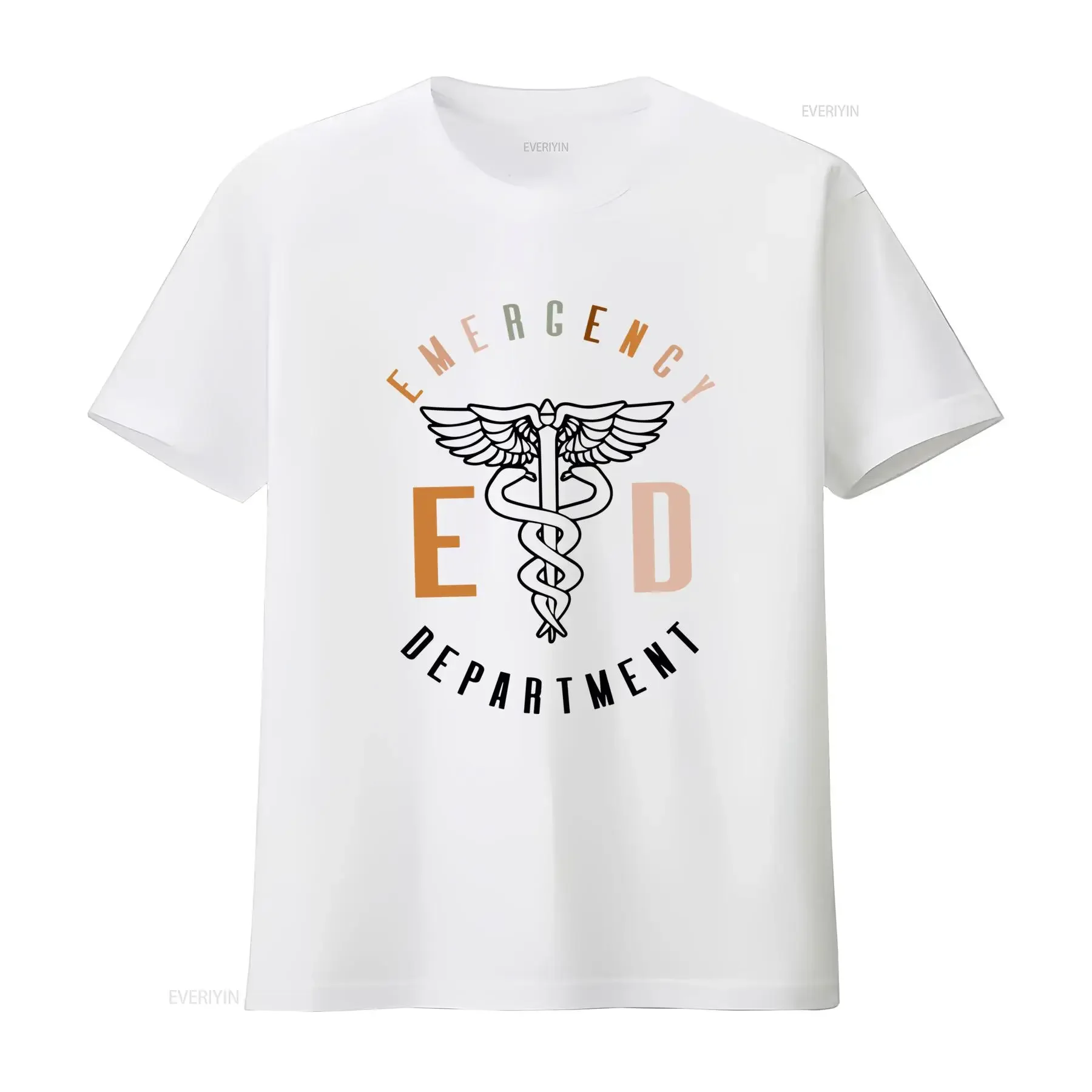 Retro Emergency Department ED Caduceus Print Nurse Doctor Casual T Shirt vintage Washed Breathable Unisex Stylish streetwear