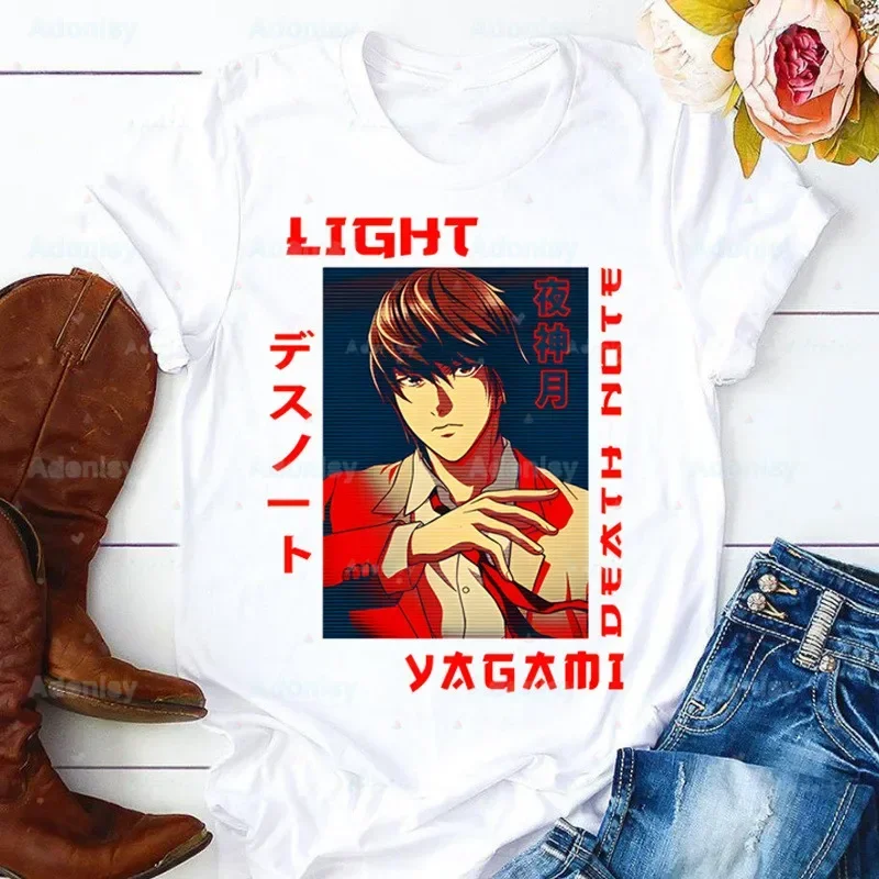 Death Note Light Yagami Vicino Ryuk L Lawliet Femme Harajuku Camisetas de verano Casual Cuello redondo Camiseta de manga corta, Drop Ship