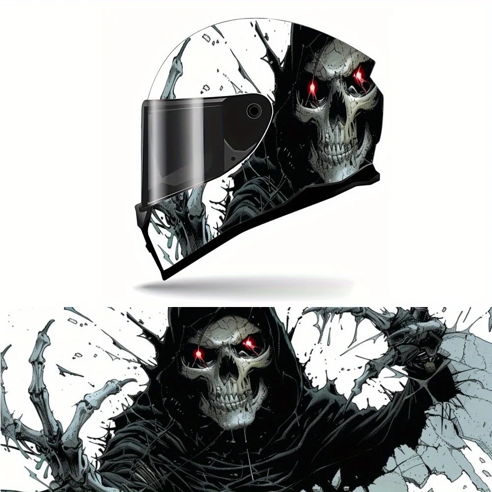 

Dark Reaper - Skull Evil Clutches Print Full Helmet Wrap Sticker Motorcycle Helmet Racing Graphic Decal Vinyl Wrap Helmet Decora