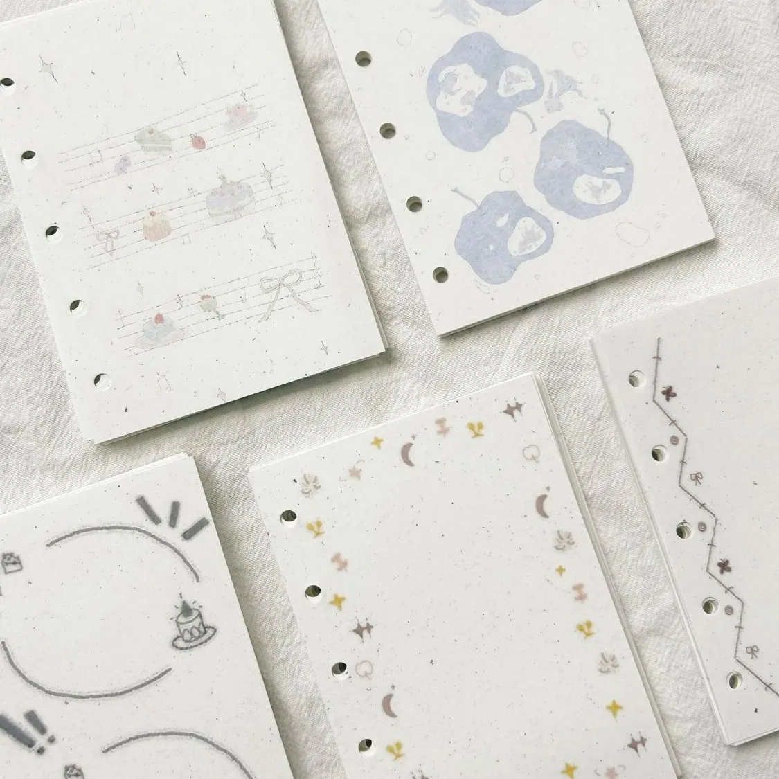 M5 30 Sheets Cute Colorful Loose Leaf Inner Page Journal Sketchbook Accessories Diary Office Supplies