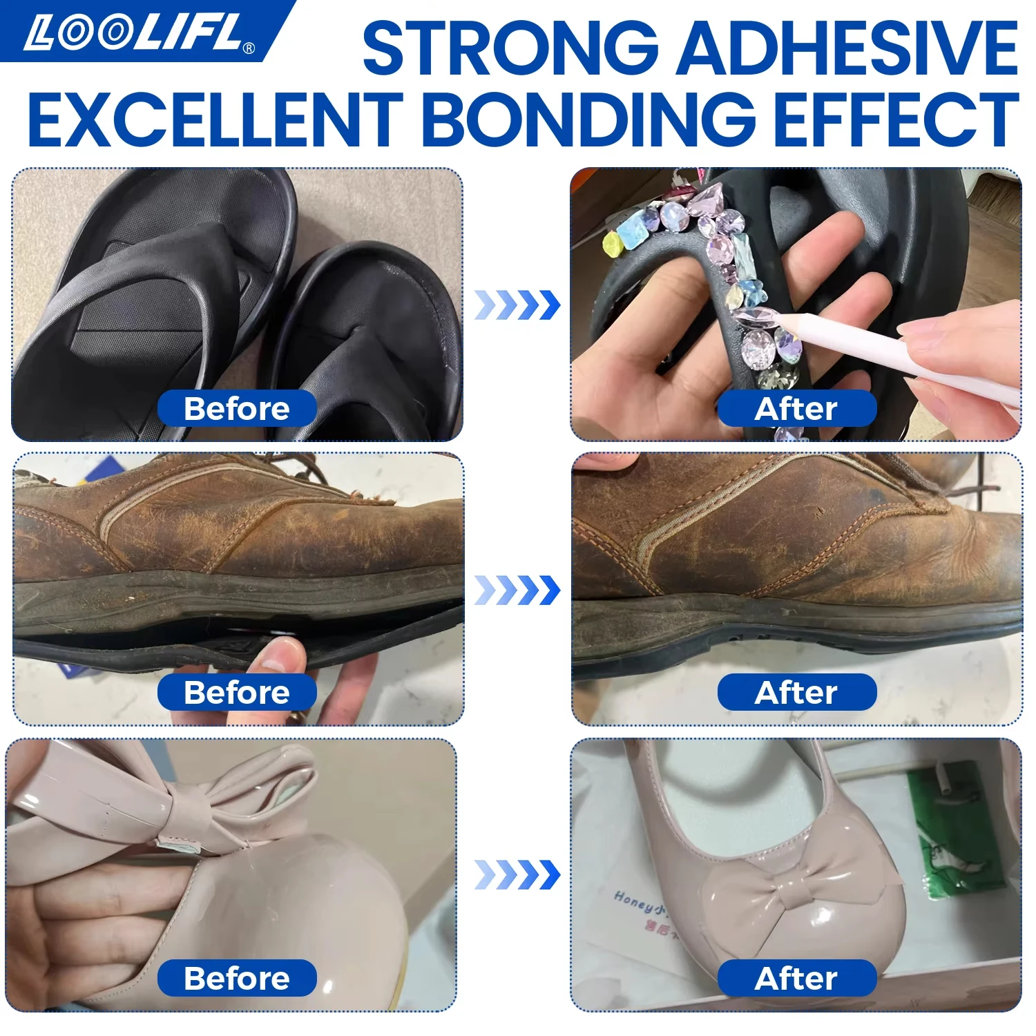 1-7Pcs Loolifl 401 Instant Strong Super Glue Universal Superglue Mighty Instant Glue for Resin Ceramic Metal Glass Fast Dry Glue