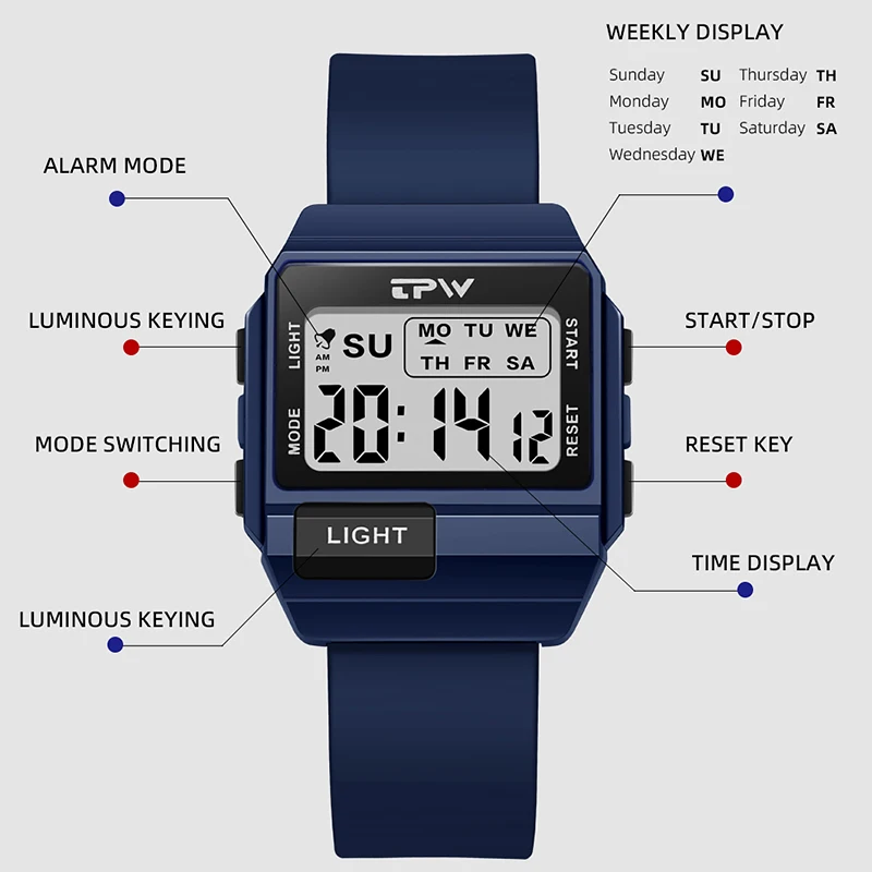 Women's Midsize Digital Watch, TPW 36mm