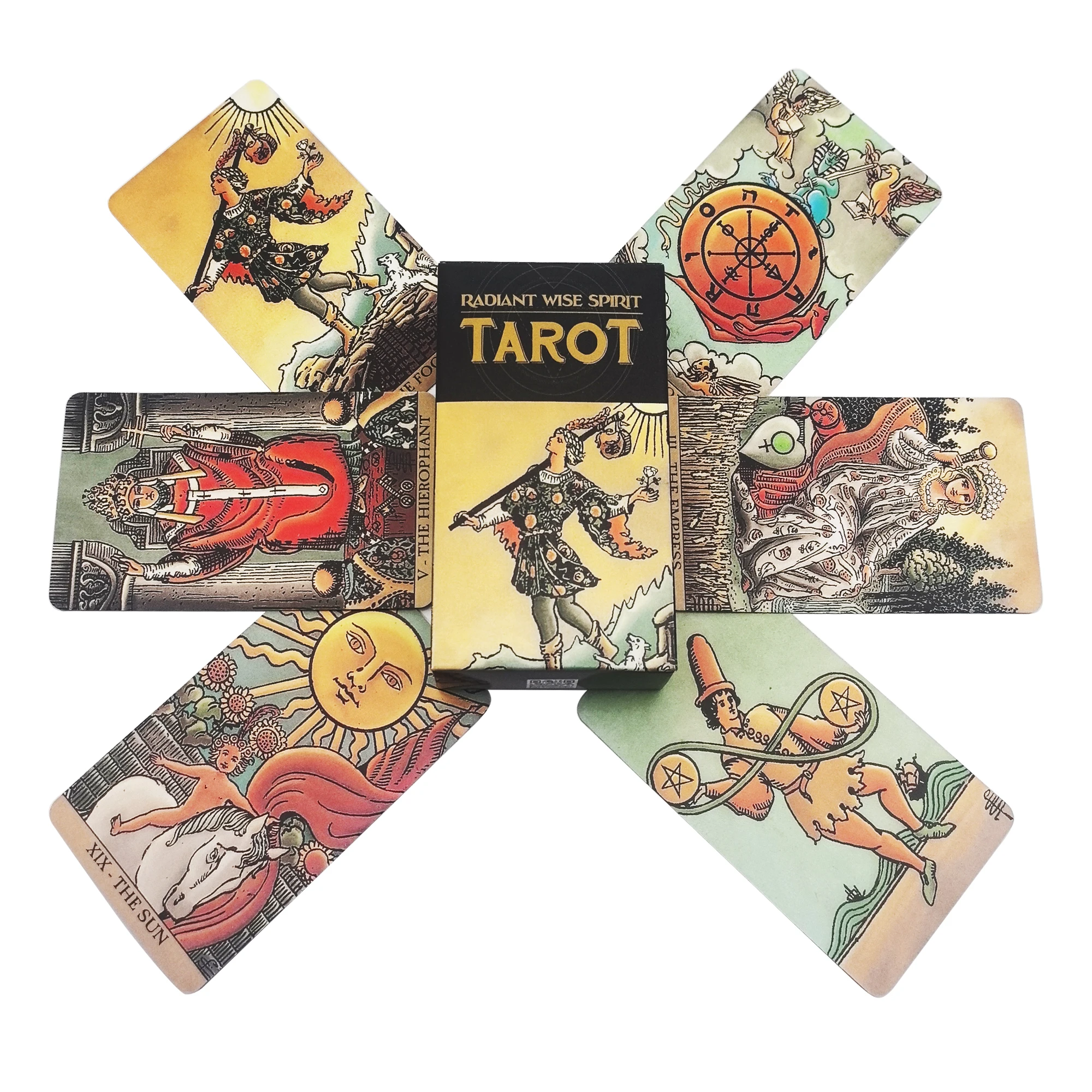 

Black Radiant Wise Spirit Tarot Cards A 78 Rider Deck Oracle Rider Waite English Visions Divination Edition Borad Playing Game