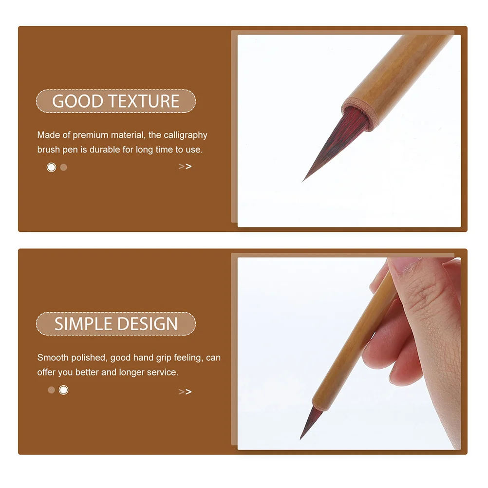 

4Pcs Chinese Calligraphy Brushes Bamboo Painting Watercolor Ink Traditional Writing Brush Pens for Beginners Professional