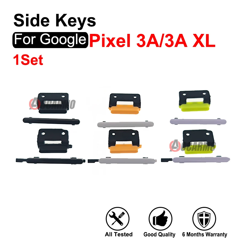 Side Button Keys For Google Pixel 3A XL 3AXL Power On/Off Volume Buttons Replacement Parts Black White Purple