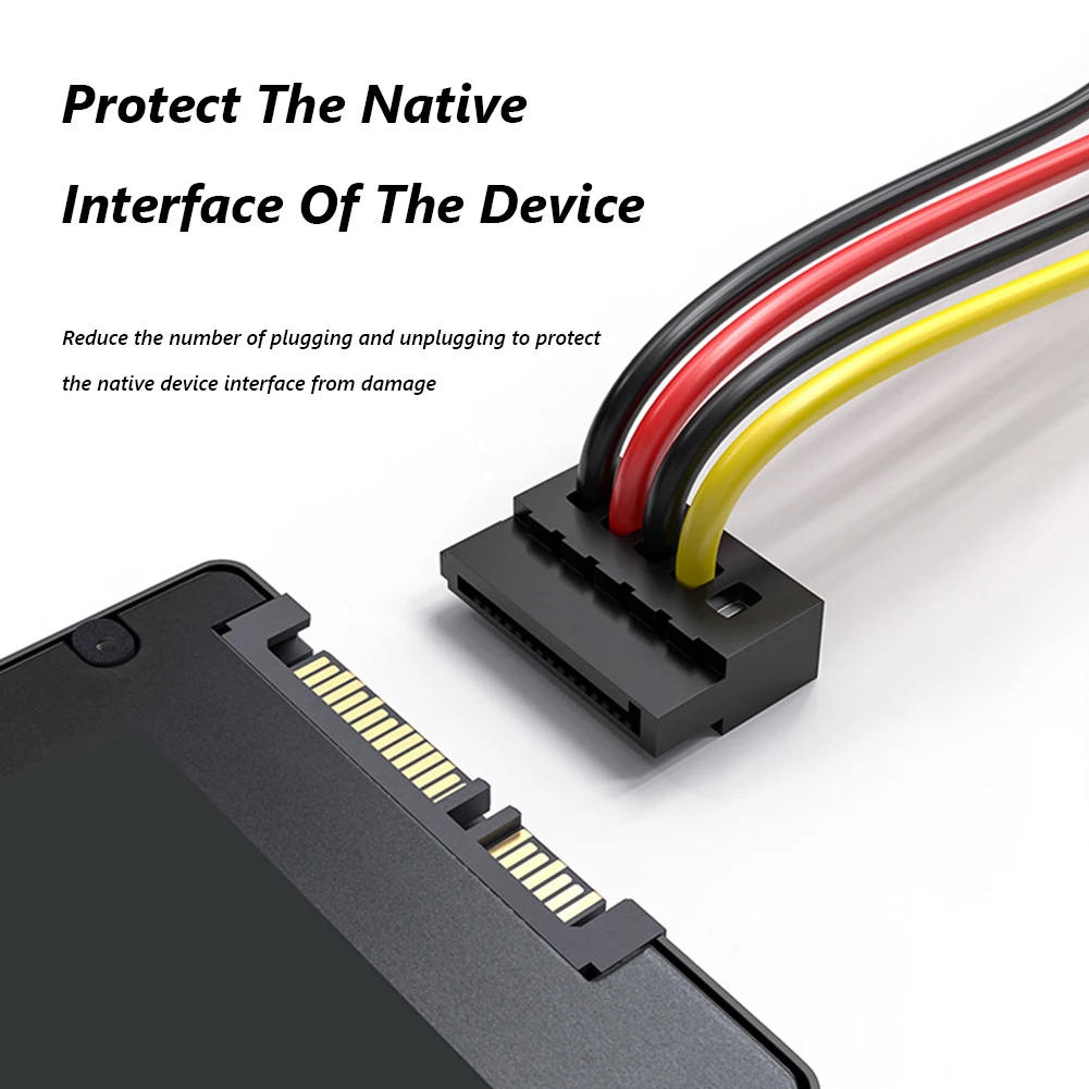 Cabo divisor de fonte de alimentação de disco rígido SATA 3,5 / 2,5 polegadas 1 a 5 Cabo divisor de energia de disco rígido SATA 18AWG