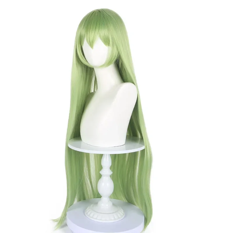 Anime Fate Enkidu cosplay green long wig C.C. shi tsu COS green long hair costumes