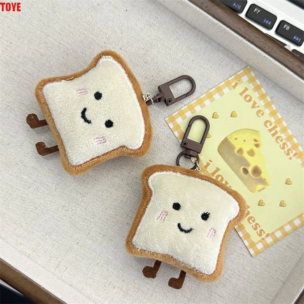 Toast Bread Plush Bread Keychain Charm Decoration Cute Key Chain Keychain Cartoon Bread Keyring Backpack Pendant