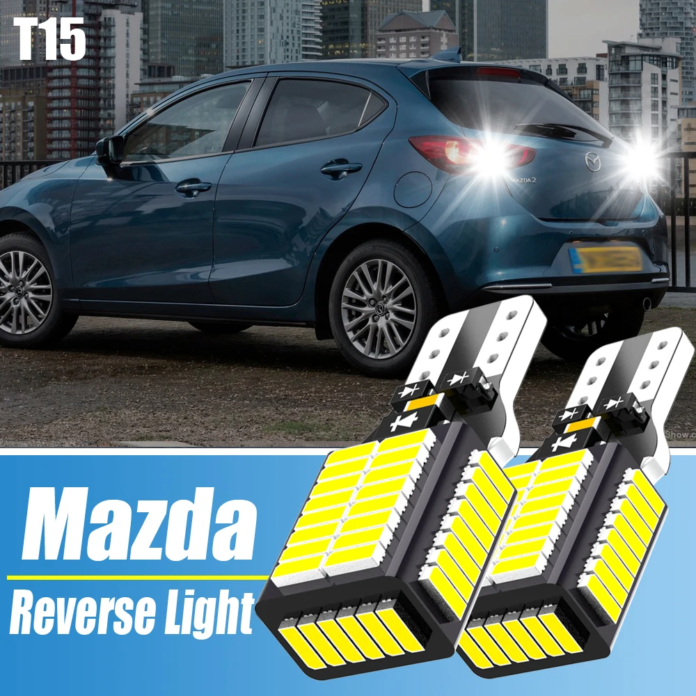 2pcs Car LED Reverse Light Canbus Lamp W16W T15 T16  For Mazda 3 2 Axela 6 gg gh 8 CX-5 cx5 Atenza 323 MX5 CX3 RX8 cx7 cx9