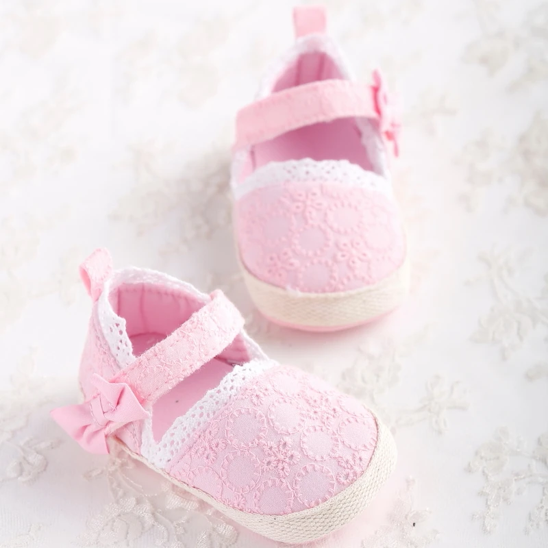 Pink Sweet Baby Princess Shoes For Babies Aged 1-18 Months Soft Soled and Comfortable Butterfly bBow Shaped Walking Shoes