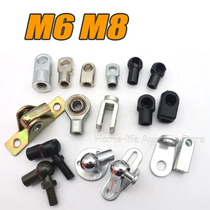 2Pcs M5/M6/M8 Female/Male Thread Car Gas Spring Universal Strut Joint Connector End Fitting Connectors Replacement Fixed