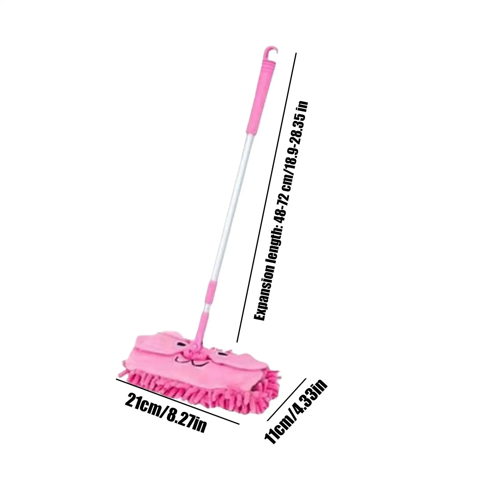 ممسحة أطفال قابلة للدوران مضحكة كرتونية تلسكوبية للعب التظاهري ممسحة تنظيف للبنين والبنات في مرحلة الطفولة المبكرة لعب الأدوار