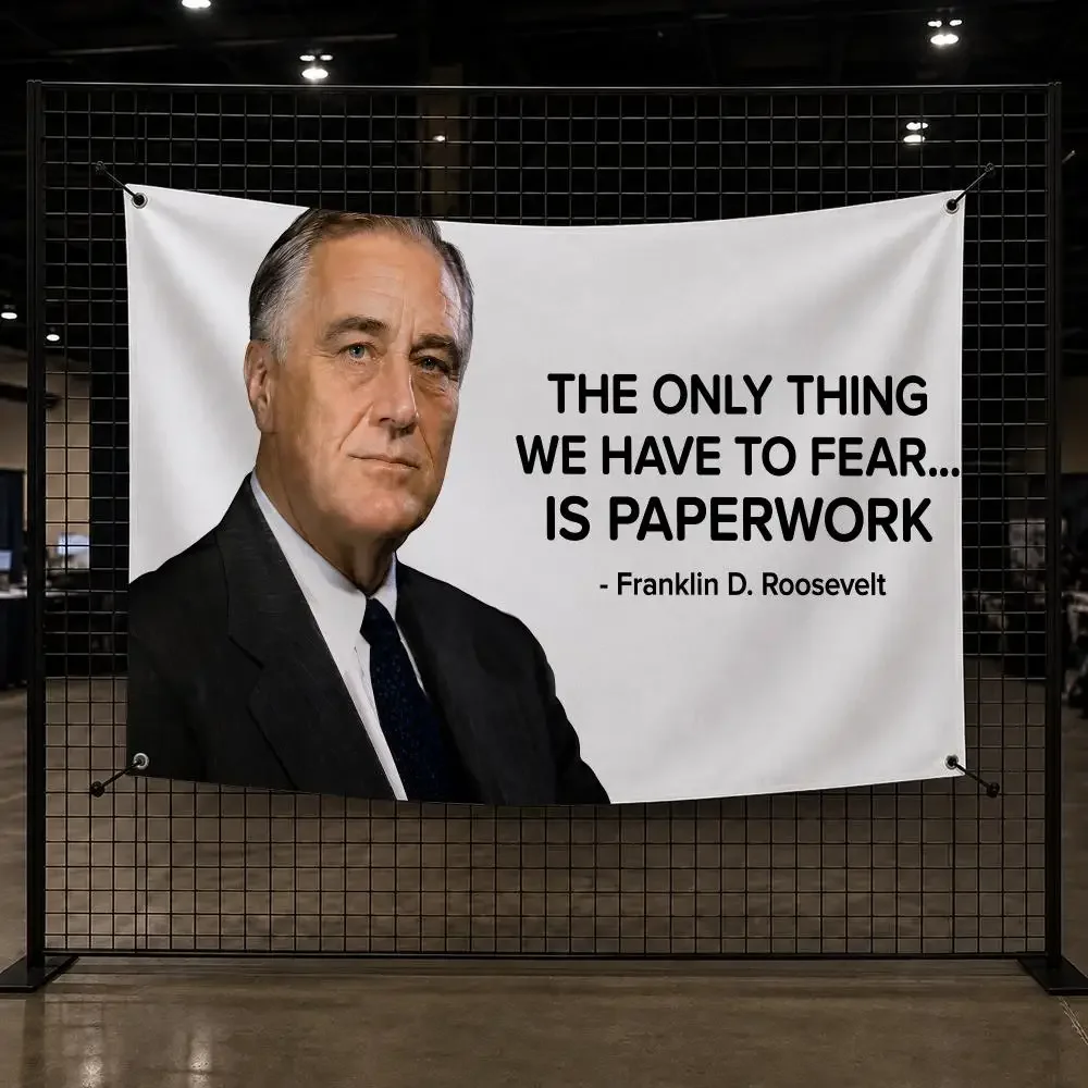 Franklin D Roosevelt Fear Is Paperwork Flags Interior Wall Hanging Background Art Banner Bedroom Living Room Outdoor Party Decor