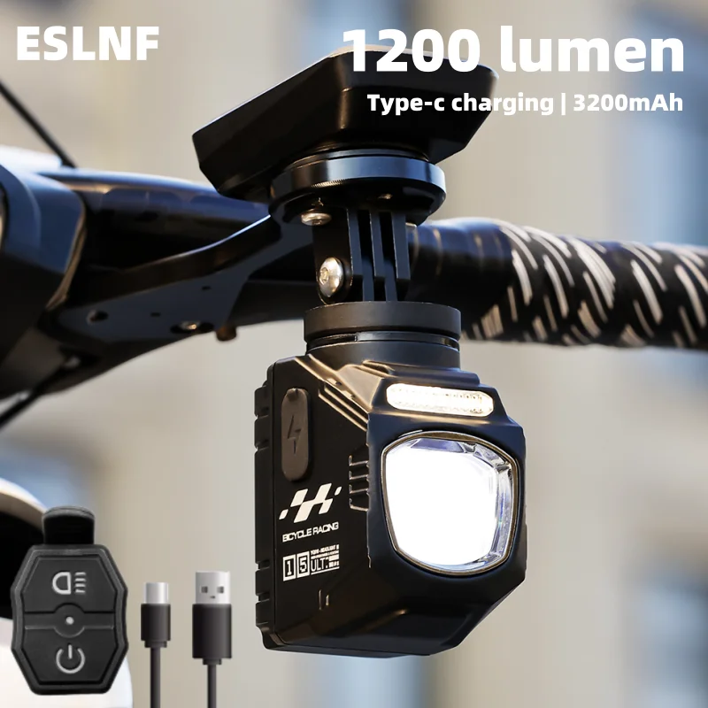 AliExpress NONE ESLNF 1200Lumen Ultra-Bright Wireless Remote Front Bike Light GoPro Mountable MTB Road Cycle Headlight for Night Riding