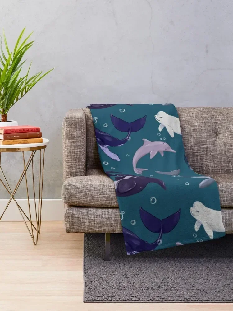 Whale of a Time Throw Blanket Bed Blankets For Sofas Decoratives Blankets