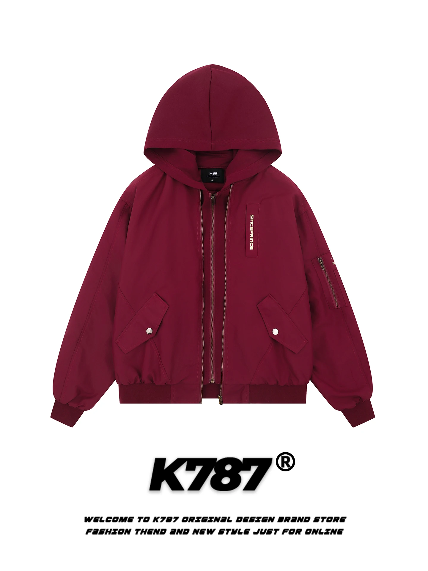 

K787 American Retro Cleanfit Flight Jaet ort Sle for Men And Women Casual Pilot Coat Youth ular Loose Fit Autumn Out...