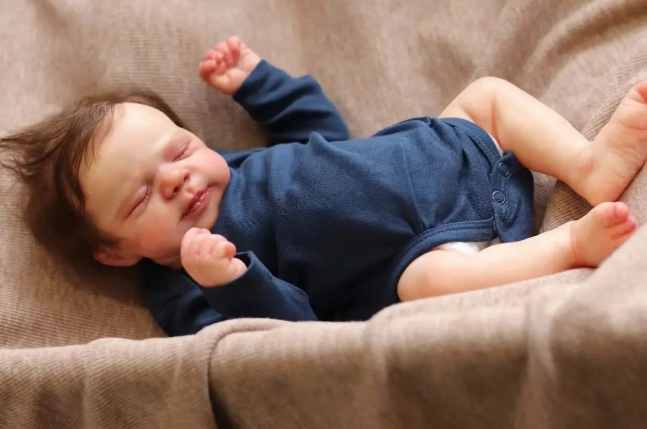 

Cokela 48cm/19inch realistic sleeping baby dolls life size silicone baby reborn dolls silicone newborn baby