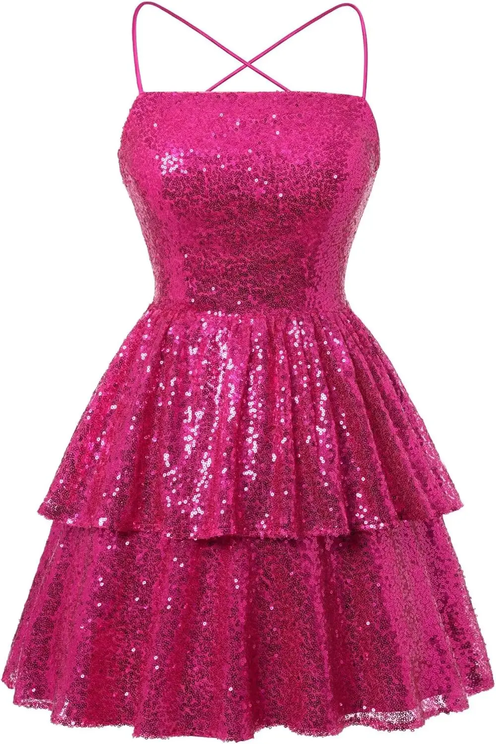 Sparkly Sequin Short Homecoming Dresses 2026 Spaghetti Straps Scoop Neck Prom Cocktail Dress Party Dresses Evening Dresses