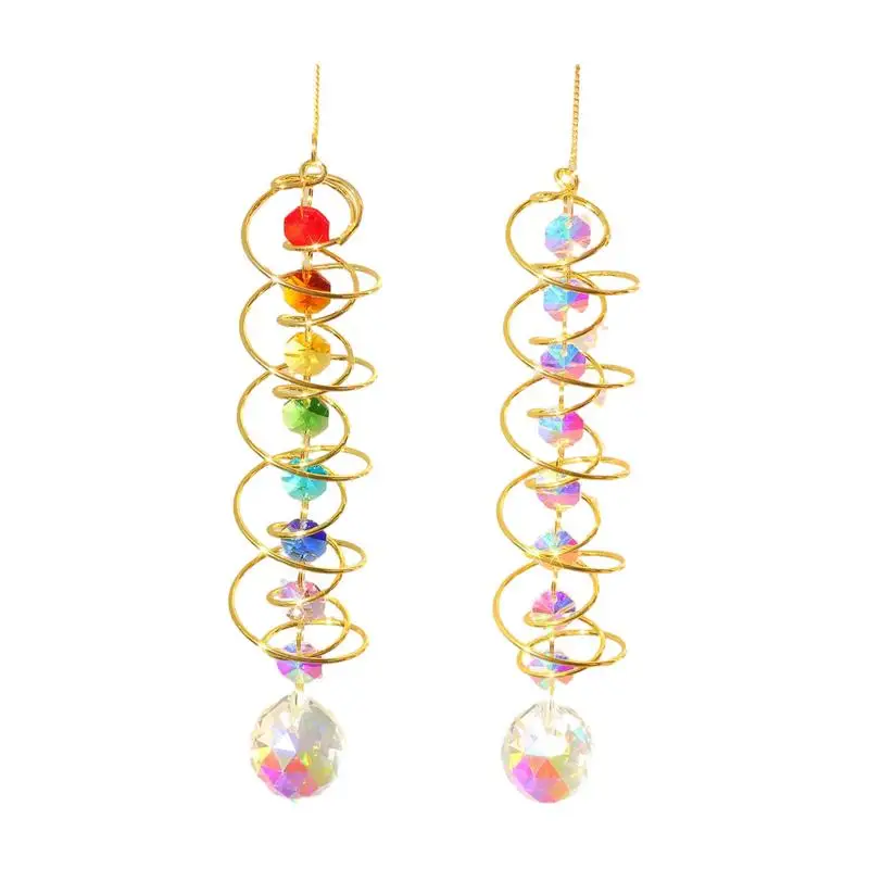 

Crystal Sun Catcher Crystal Rainbow Maker Pendant Crystal Colorful Beads Prisms Pendant For Living Room Bedroom Chandeliers