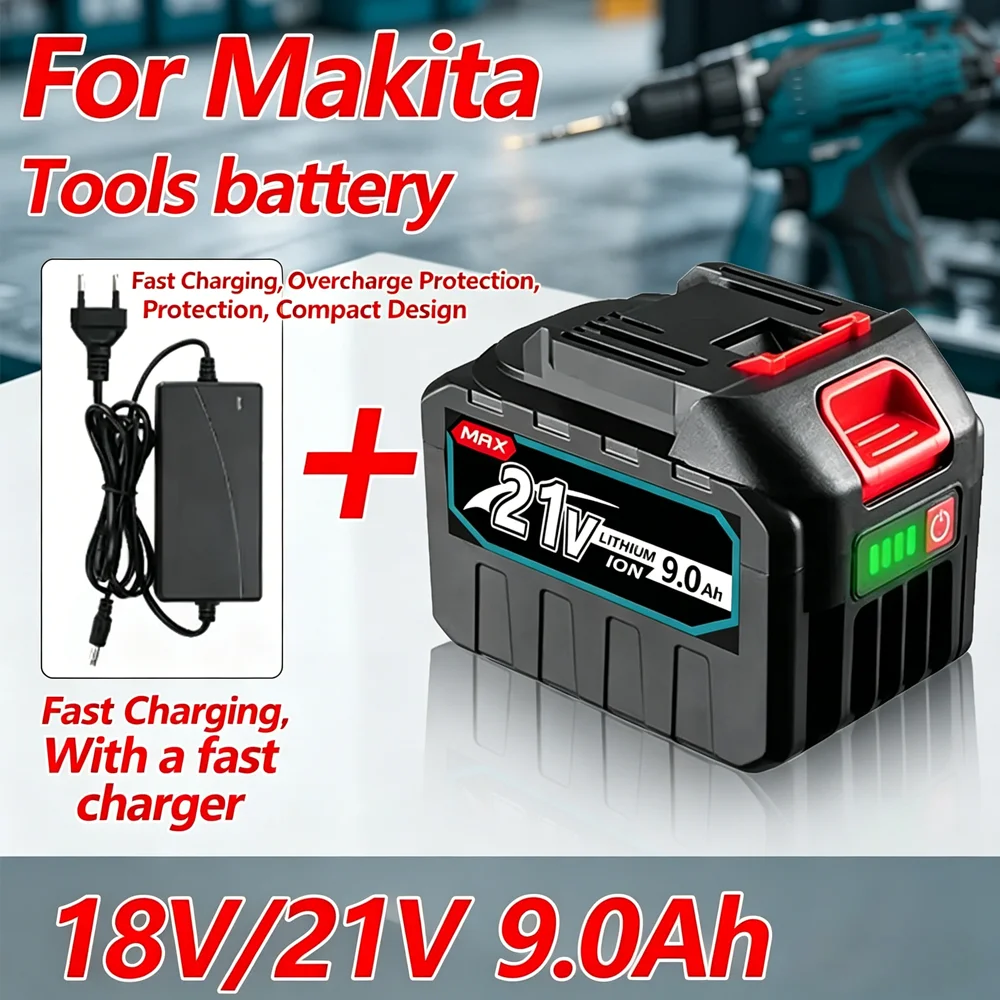 

21V 3000mAh/6000mAh/9000mAh durable lithium-ion battery for Makita 18V/21V power tools, chainsaw, impact wrench, angle grinder