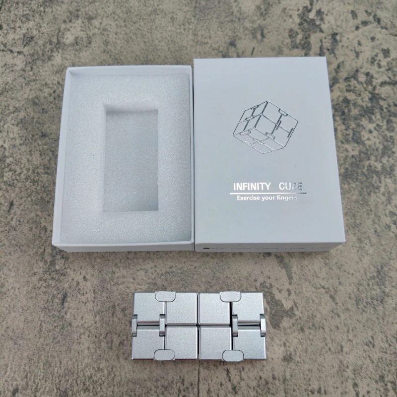Aluminum Alloy Infinity Cube Fidget Toy Creative Deformable Stress Relief Cubes Portable Office Adults Antistress Anxiety Toy