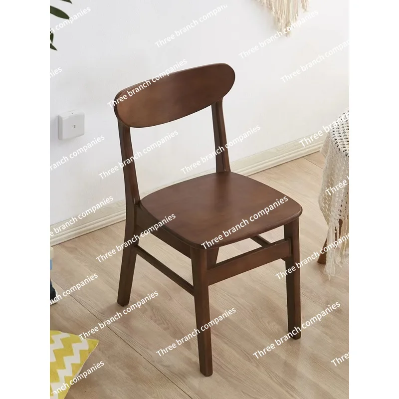 Walnut  Solid Wood Dining Chair Backrest Butterfly Chair Restaurant Log Restaurant Home Eating A Code Packet