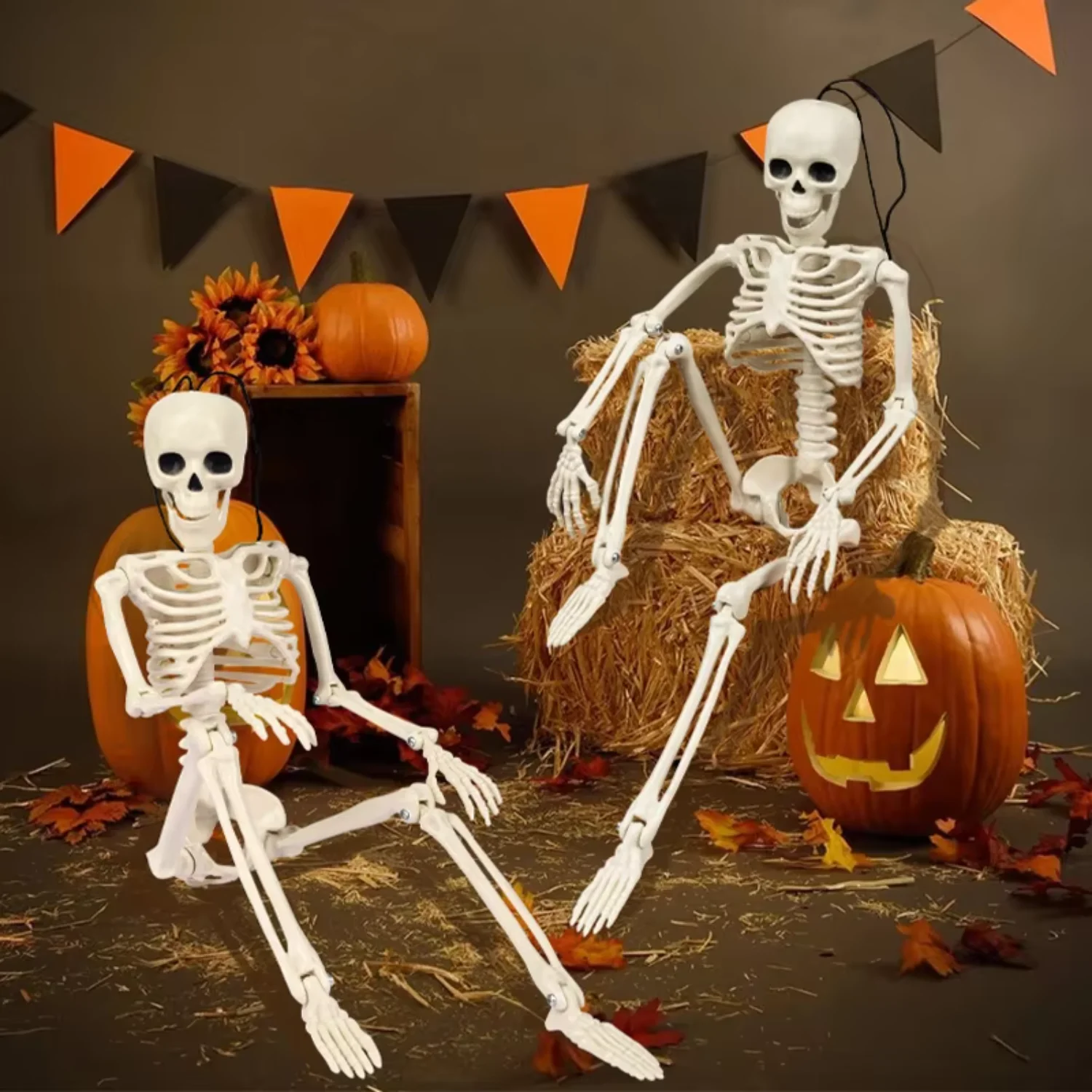 New Arrivals Movable Joints Creepy Props Skeleton Bones Life Size Halloween Skeleton for Festival Party