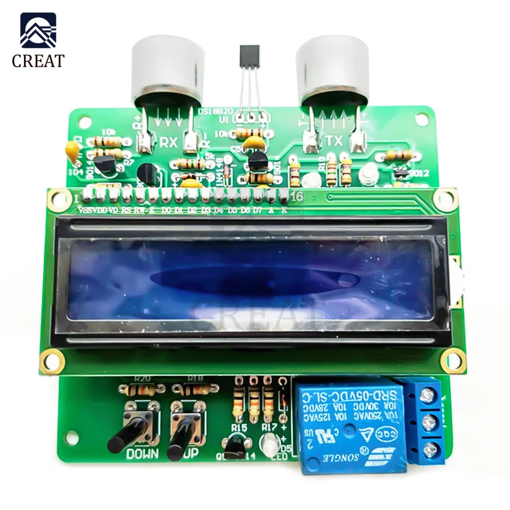 51 Single-chip Ultrasonic Rangefinder Module DIY LCD Display Ultrasonic Distance Measurement Control Board Rangefinder