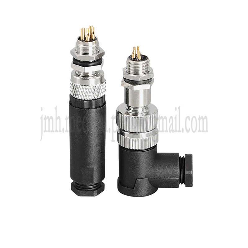 2Pcs M8 3Pin 4Pin 5Pin 6Pin 8Pin Waterproof IP67 Aviation Plug And Socket Fixed And Movable Connector 3Pin 4Pin Plug Crimp Cable