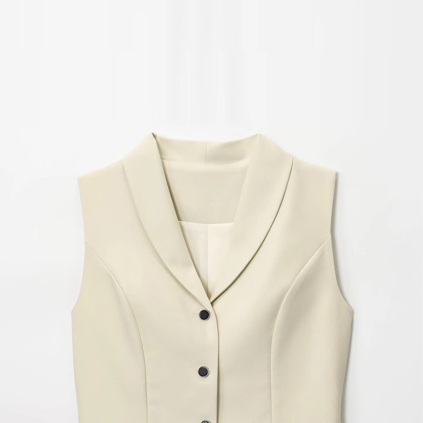 痩身効果ウエストシェイプノースリーブスタンドカラーベスト新作秋レディースファッションスタイル通勤シングルボタン無地