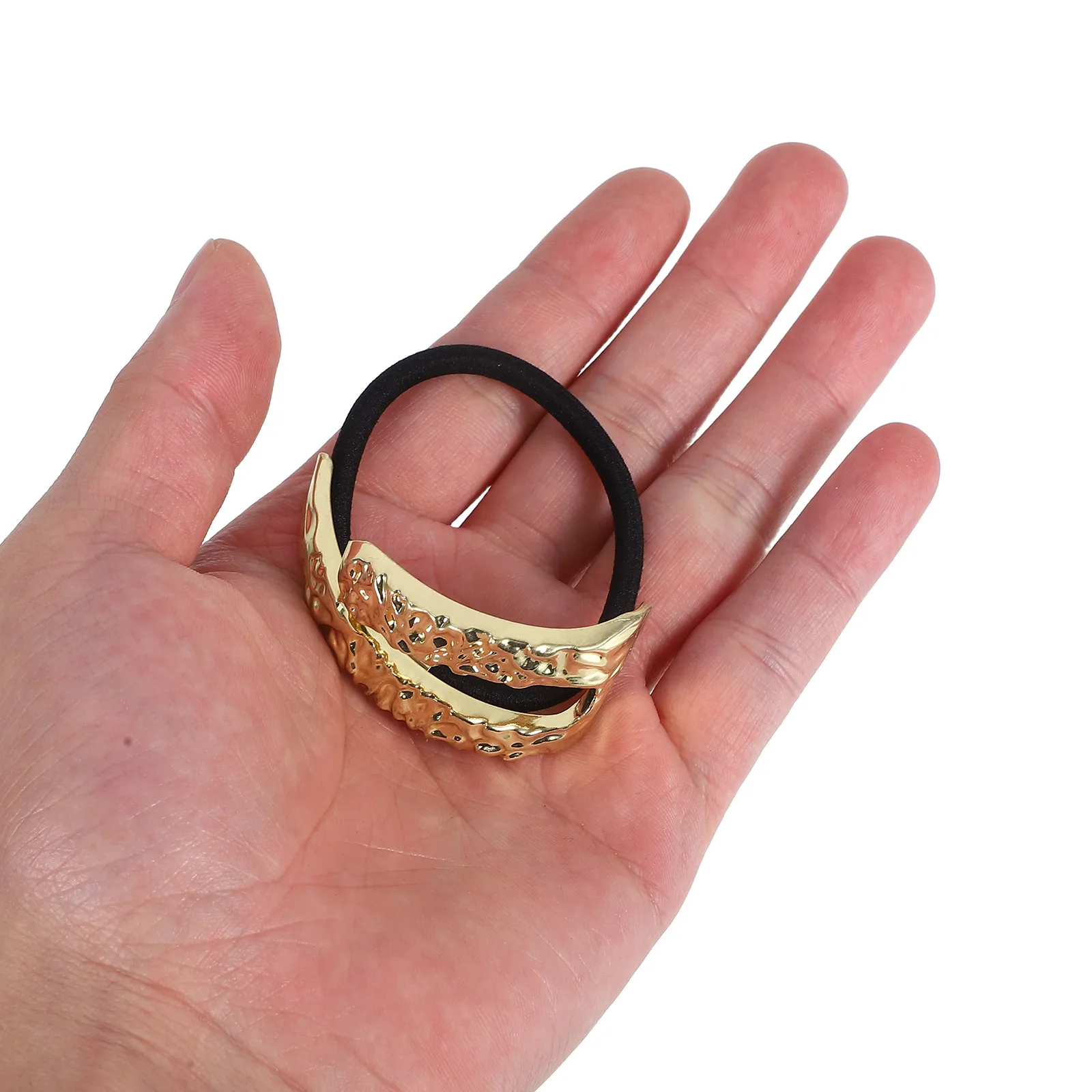 

Metal Ties Unique Design Elastic Ponytail Cuffs Vintage Geometric Pattern Women's Fashion Accessories Decorative for Thick