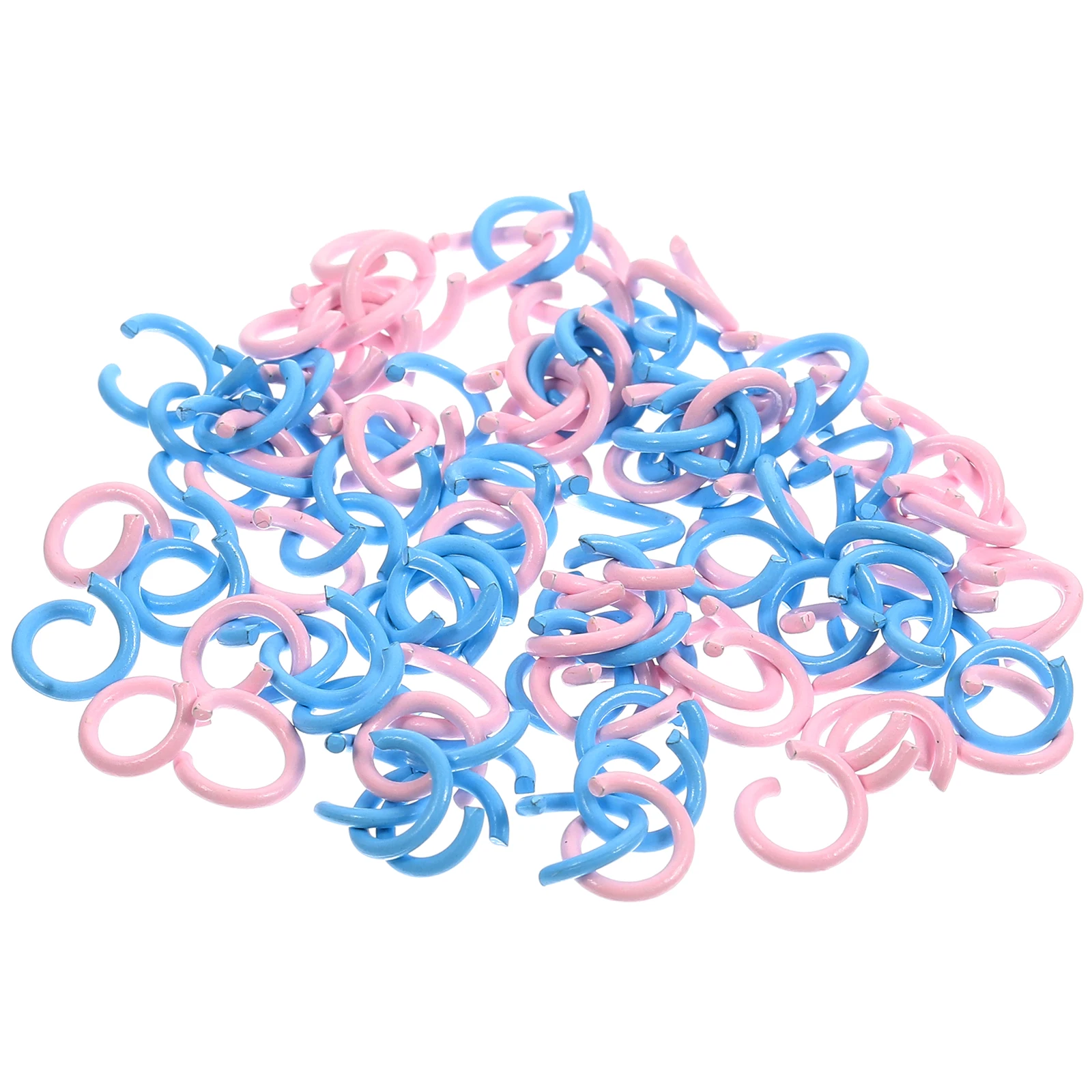 

200pcs Metal Opening Split Rings DIY Craft Jump Rings Jewelry Necklace Small Sky Blue Each Sturdy Premium